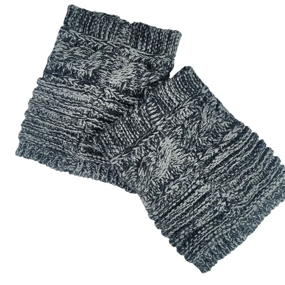BearPaw NWT Charcoal Gray Knit Boot Toppers Womens One Size Fits Most  Cozy Warm